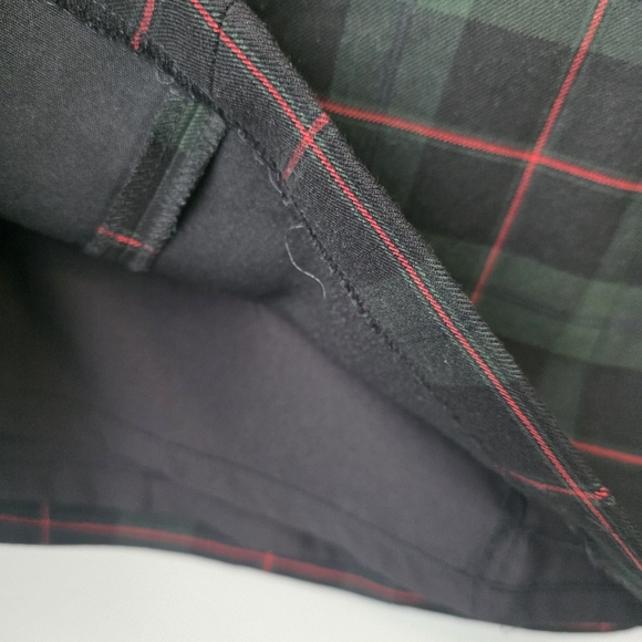 Babaton Tartan A-Line Skirt - Dark Green and Red - Picture 3 of 7